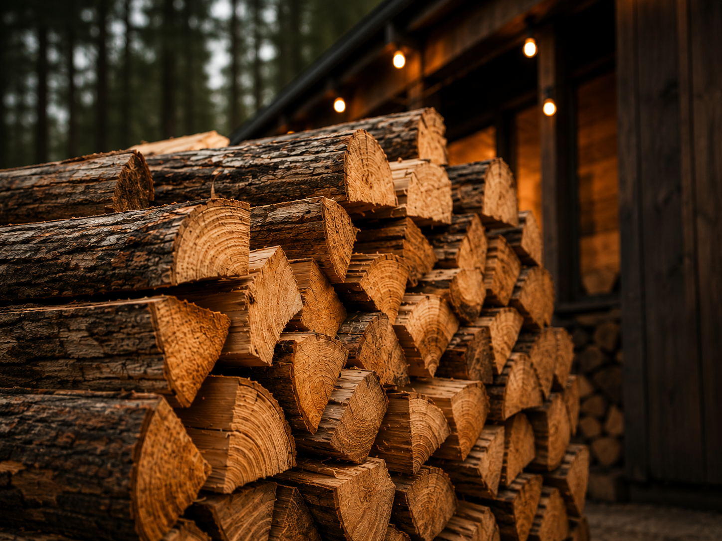 Stacked premium firewood